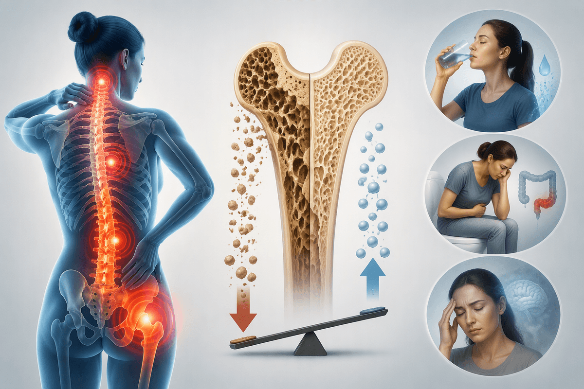 Bone pain and fractures that feel “unrelated”